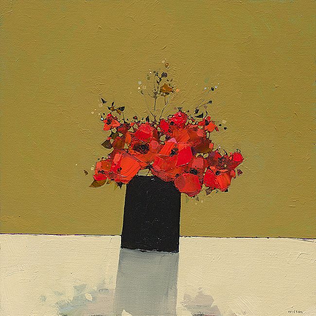 Small Dark Vase of Poppies 1 by Gordon  Wilson